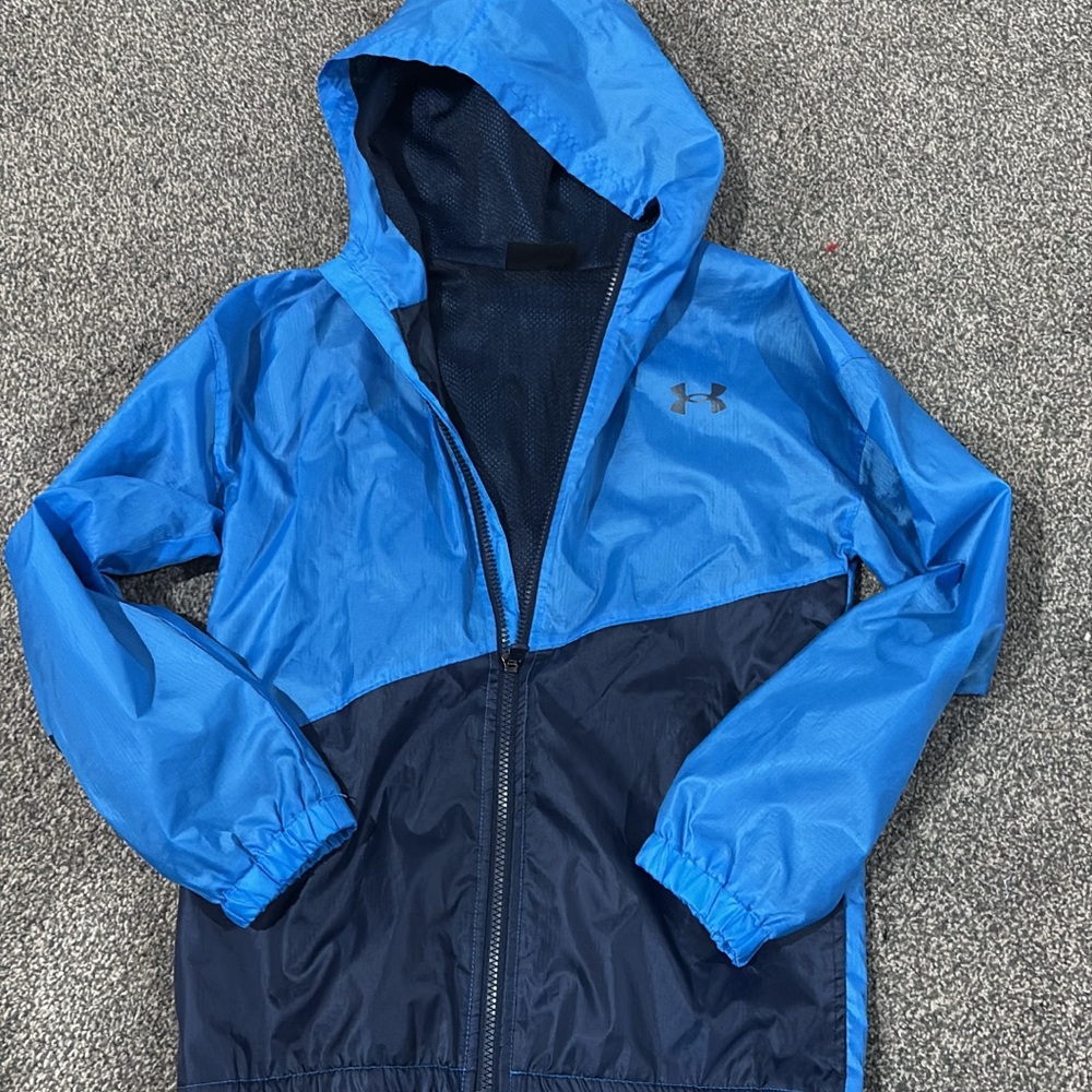 Under Armour Bright Blue and Navy Hooded Windbreaker